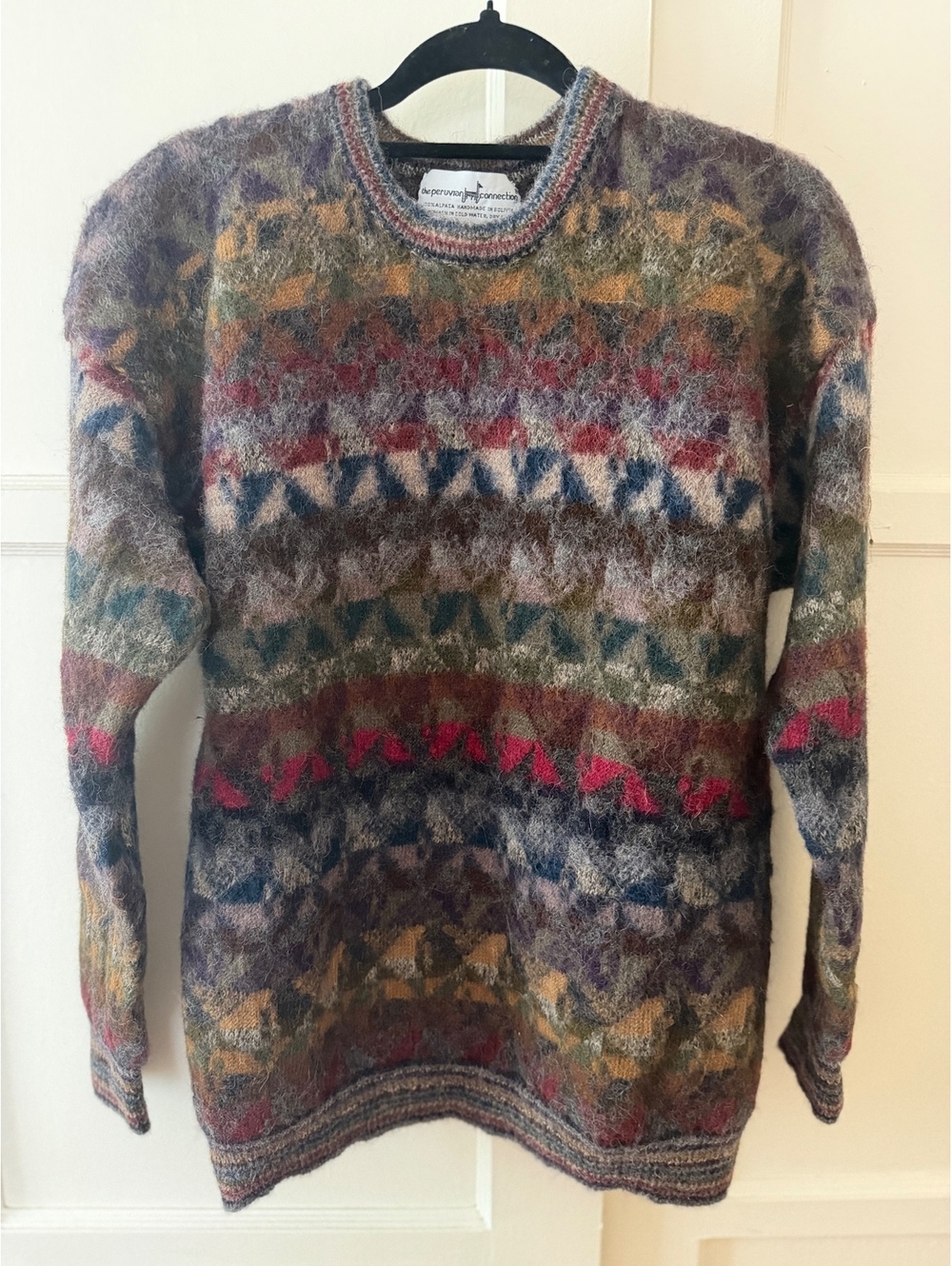 The Peruvian Connection Geometric Alpaca Wool Sweater